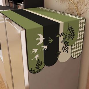冰箱盖布防尘罩中式复古单双开门冰柜顶棉麻盖巾防水洗衣机罩新款