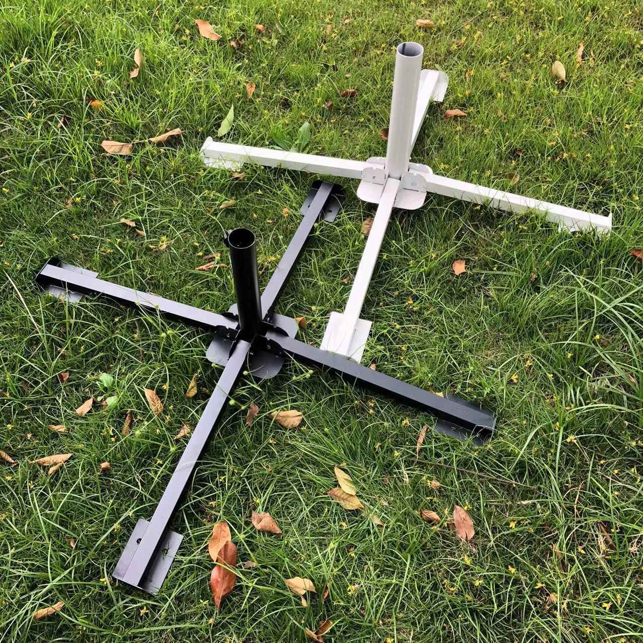 户外遮阳伞摆摊大伞底座四脚固定铁架座墩太阳伞折叠十字伞架支架