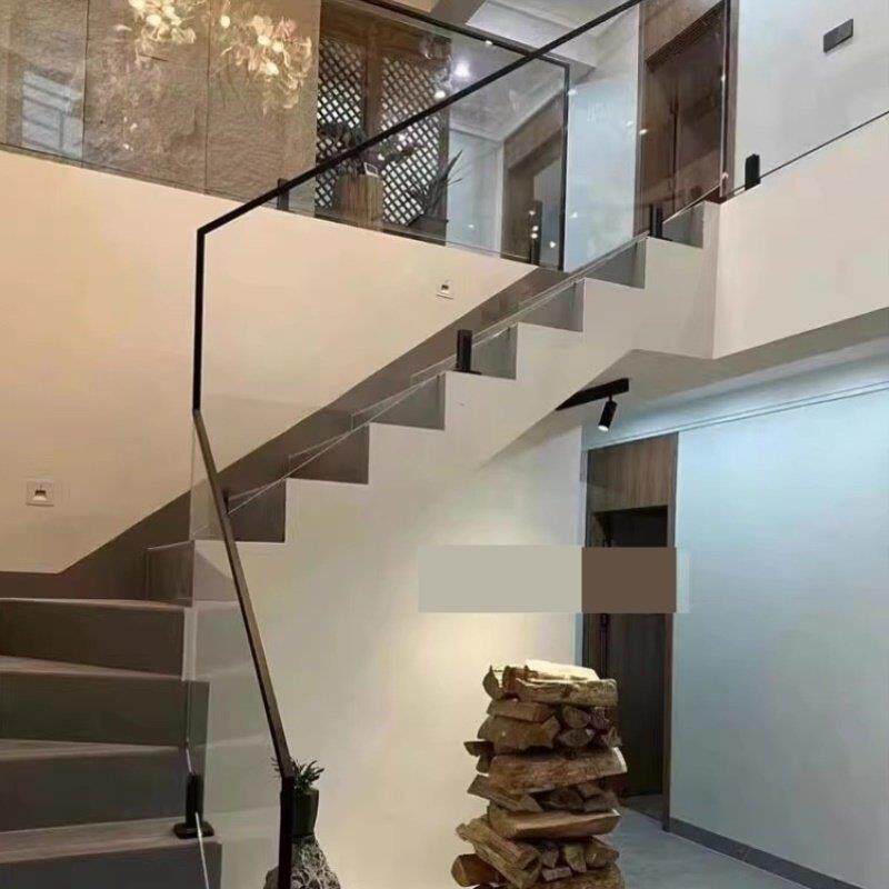 不锈钢立柱工程钢化玻璃楼梯扶手栏杆室内家用自装自建房阳台护栏