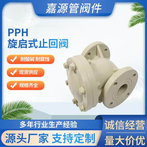 厂家pph旋启式止回阀pph法兰止回阀化工全塑阀门防腐耐酸碱