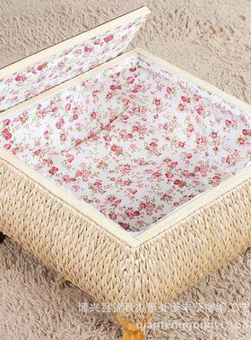 飘桌子小桌茶炕几榻榻米茶桌阳窗台圆桌可收纳炕几藤编JLI桌储物