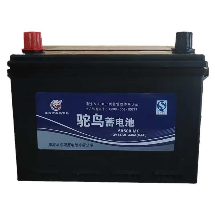 鸵鸟蓄电池6-QW-105MF 12V105AH 免维护船舶汽车启动含充电器一套