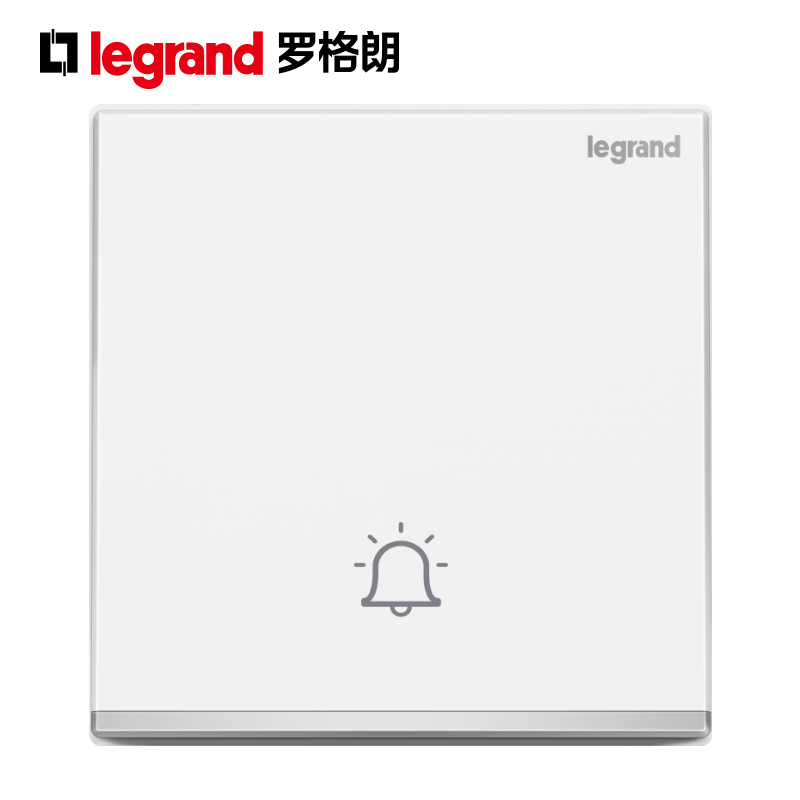 罗格朗开关插座面板仕典逸景玉兰白门铃开关按钮墙壁电源86型