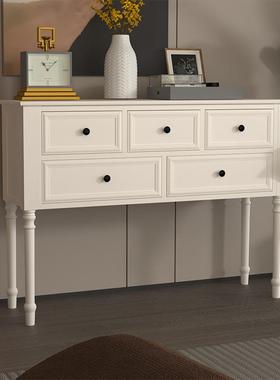 玄关柜斗柜餐木美式卧收纳五斗柜室客厅实靠墙小柜子桌GES黑色边