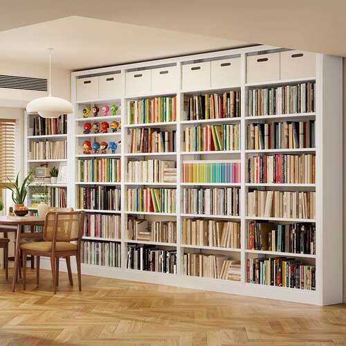 加厚图书馆钢制书架落地置物架儿童书柜绘本客厅简约书桌储物架