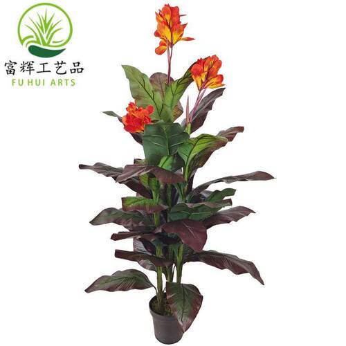 仿真绿植美人蕉红美人鹤望兰大型盆栽造景组合景观装饰摆件