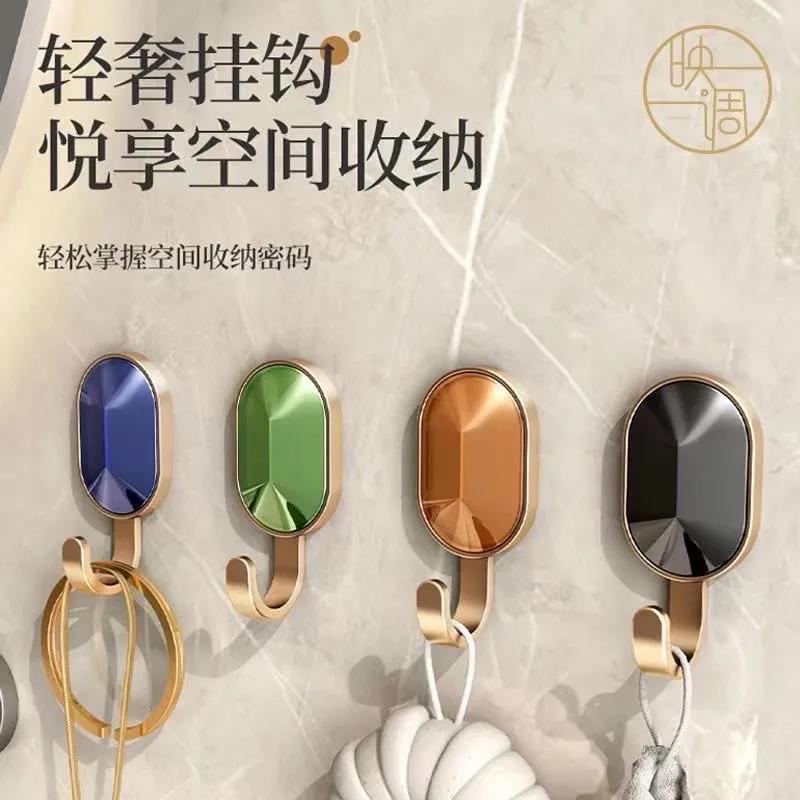 轻奢挂钩粘胶强力承重免打孔浴室卫生间粘钩墙壁门后无痕毛巾挂钩