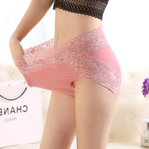 Sexy Women Lady Lace Panties High Waist Plus Size Underwear
