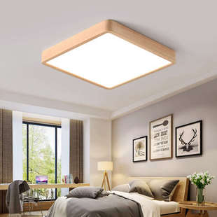 原木风吸顶灯白蜡木温馨日式 客厅主卧房间餐厅书房实木灯护眼