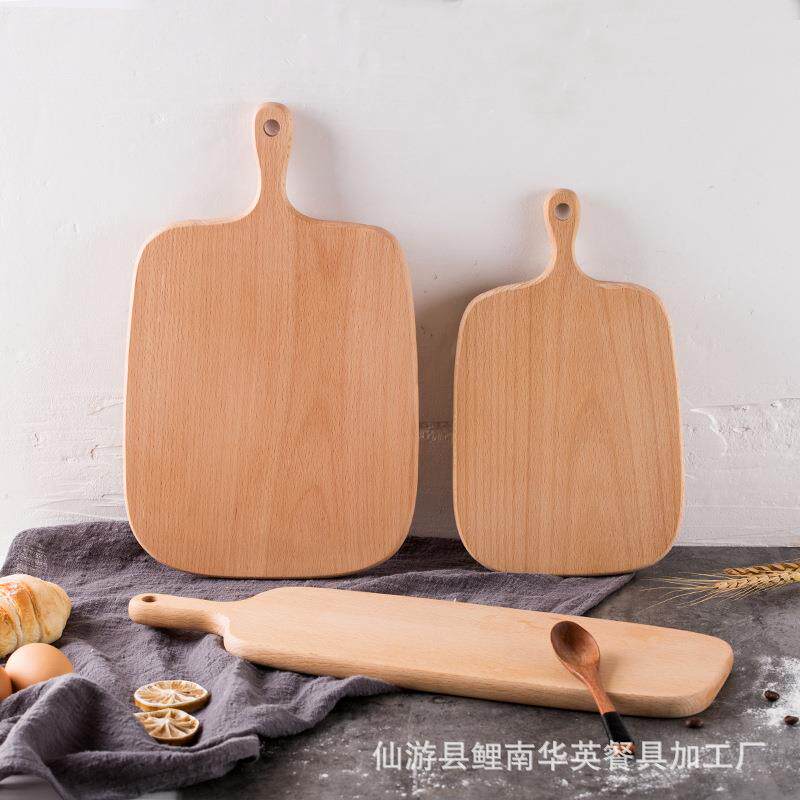 无漆榉木板实木砧板摆拍砧板把手面包砧板水果蛋糕蔬菜砧板