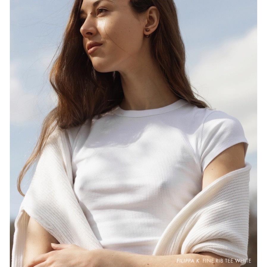 T-shirt sleeve short stretch modal loose fit slim pullover
