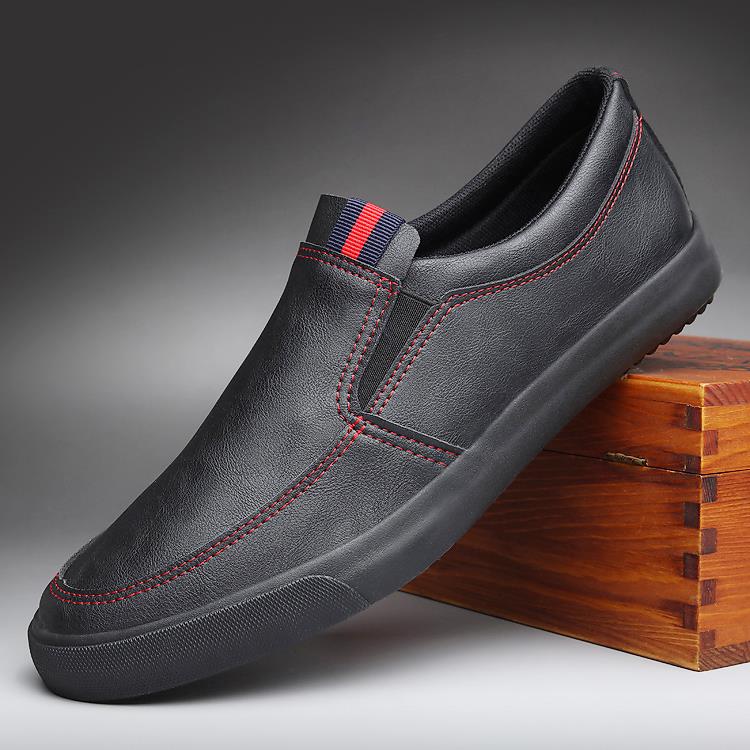 正品人夏季新款潮鞋男鞋一蹬懒鞋男脚士闲透气皮鞋开车鞋男软底休