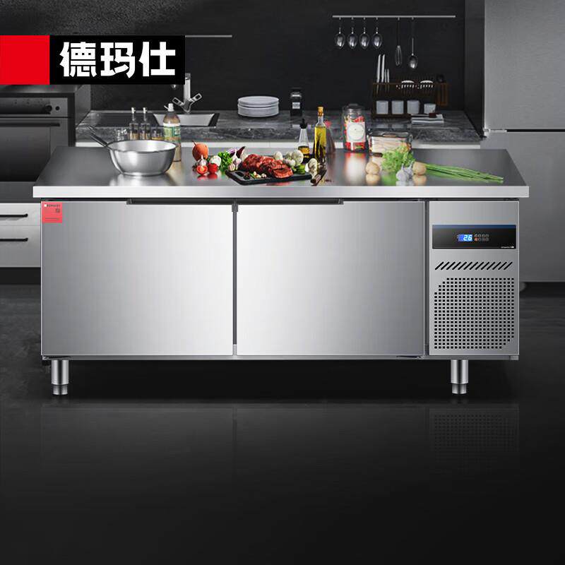 商用厨房保鲜冷藏工作台卧式 奶茶店冰柜操作台1.8m -18°C全冷冻