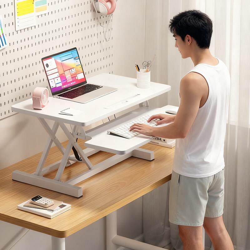 站立式工作台电脑桌可升降调节笔记本办公桌子折叠显示器增高支架