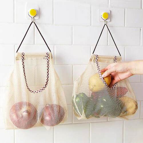 Wall-mounted multi-purpose storage net bag for kitchen, suit