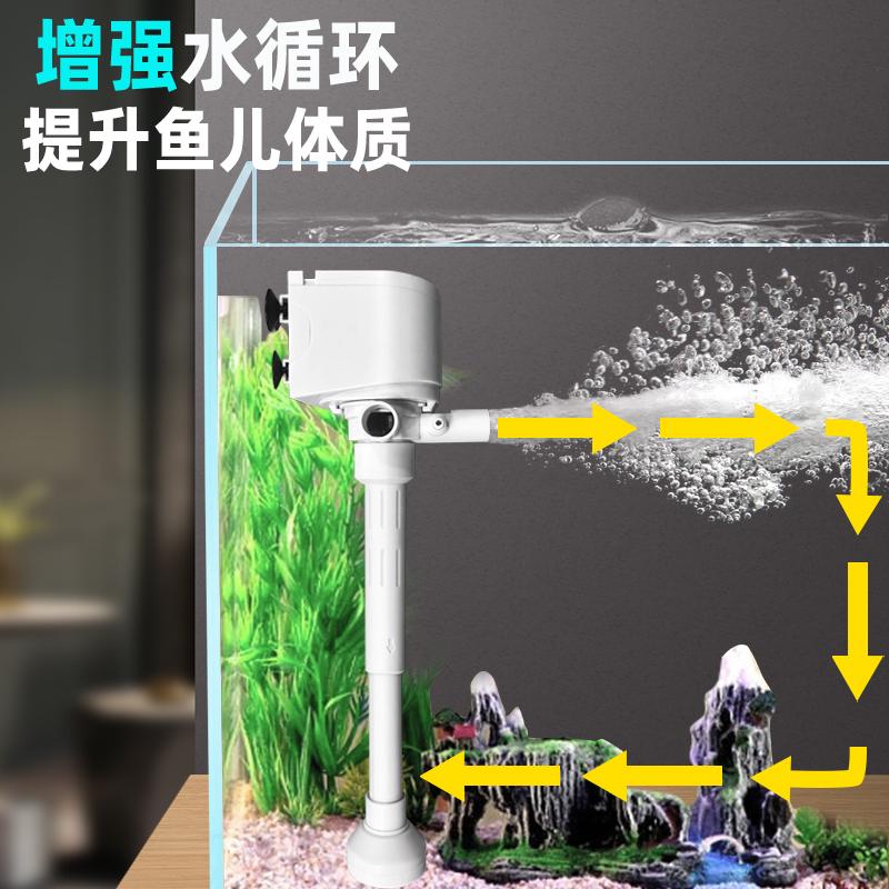 京业鱼缸水泵循环泵过滤器三合一抽水潜水泵过滤泵增氧超静音养鱼
