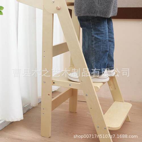 现货实木立式儿童学习塔 可折叠厨房宝宝洗手凳 幼儿卫生间台阶凳