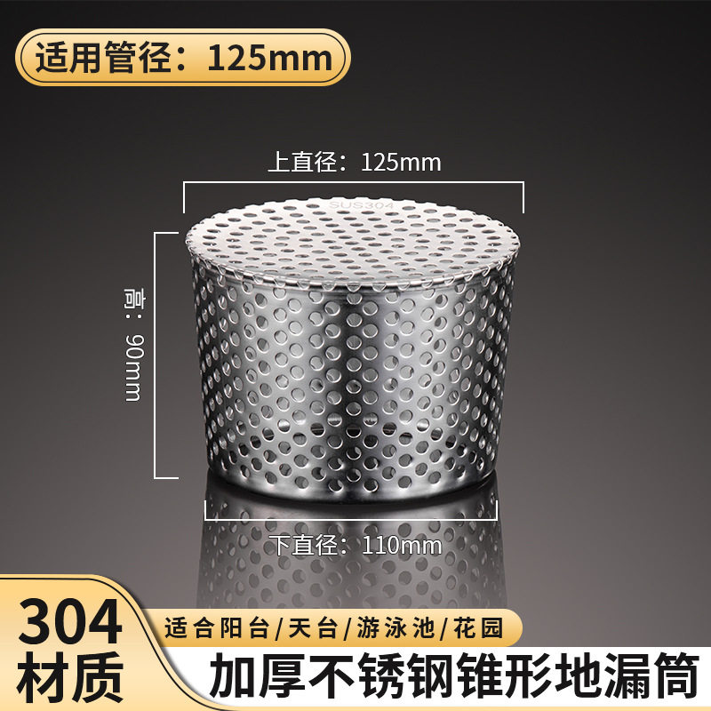 pvc排水口墙角地漏下水道110侧排圆孔不锈钢内插地漏天台防鼠滤网,家装主材,地漏,淘宝优惠券,粉丝福利购,淘宝优惠卷