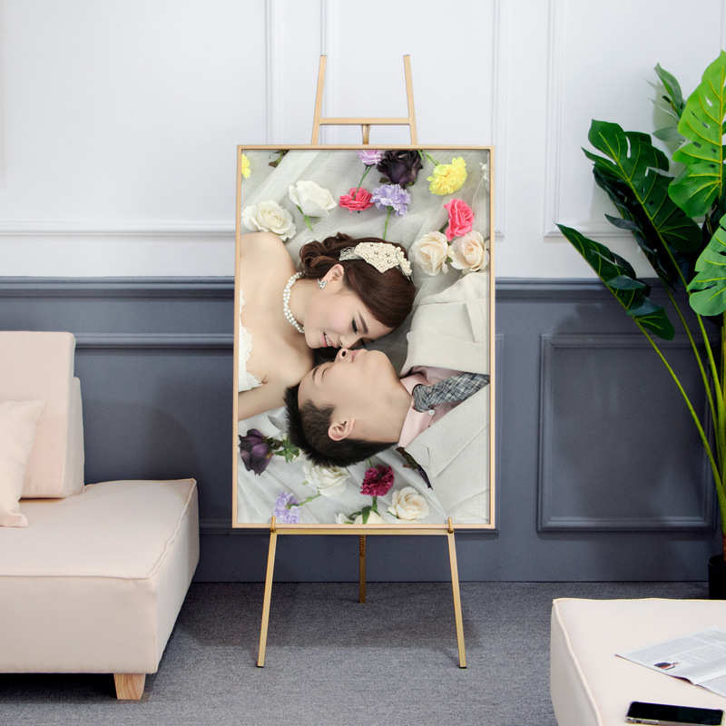 海报展示架订婚宴铁艺架子kt板支架水牌婚纱照结婚展架婚礼迎宾牌