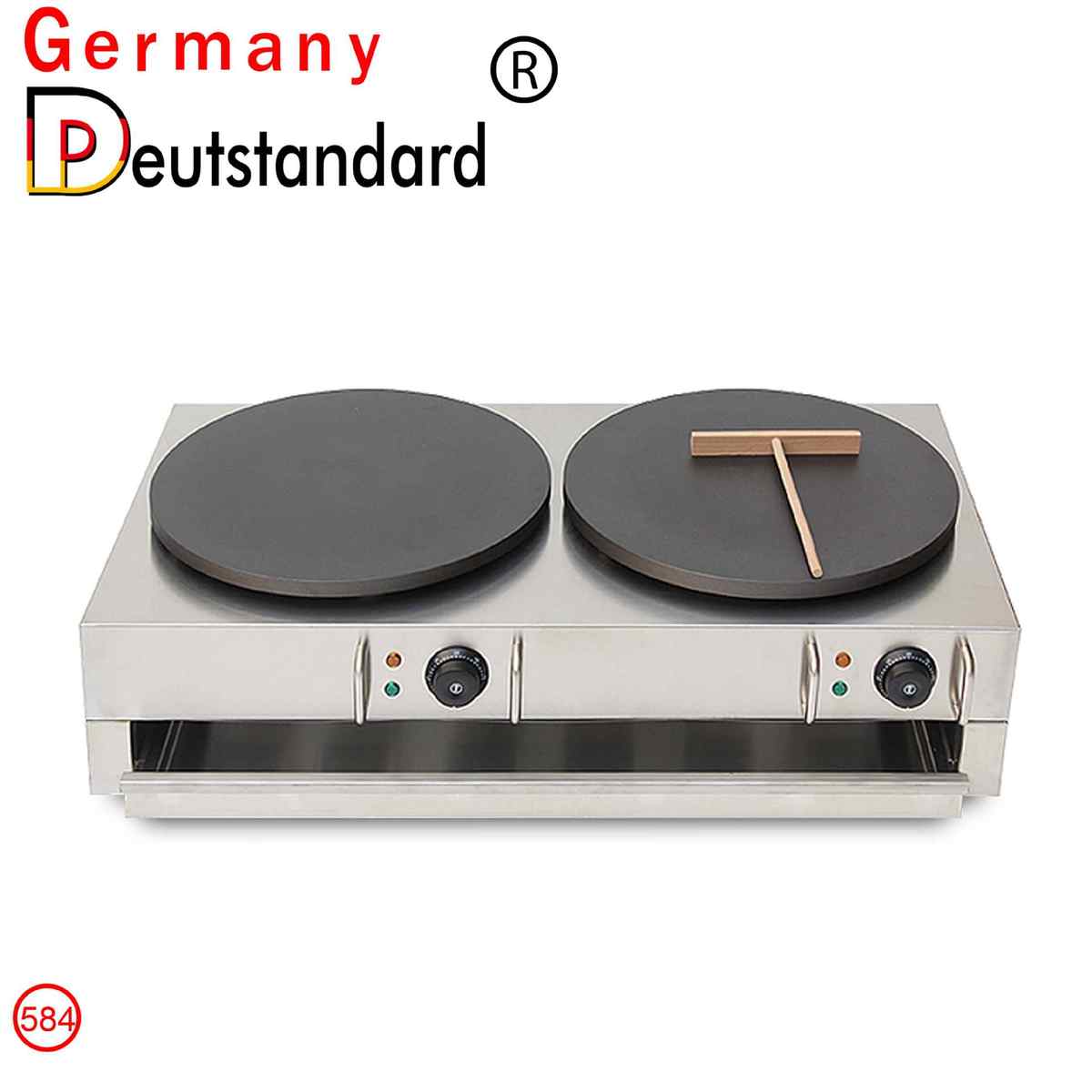 商用电热可丽饼机山东煎饼果子机手抓饼煎扒炉机电热双头班戟设备