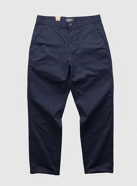 余文乐秋冬厚款休闲直筒裤透气弹力裤子男款美式复古纯色百搭长裤