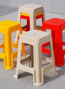 塑料凳子55CM高板凳熟胶加厚耐用展会工厂聚会商务聚餐拍照垫脚凳