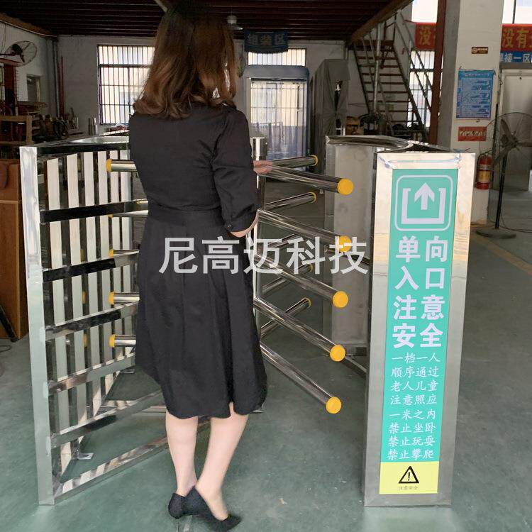 连锁超市单向入口手动旋转门,不锈钢矩形半高单向门转闸,梳状滚匝