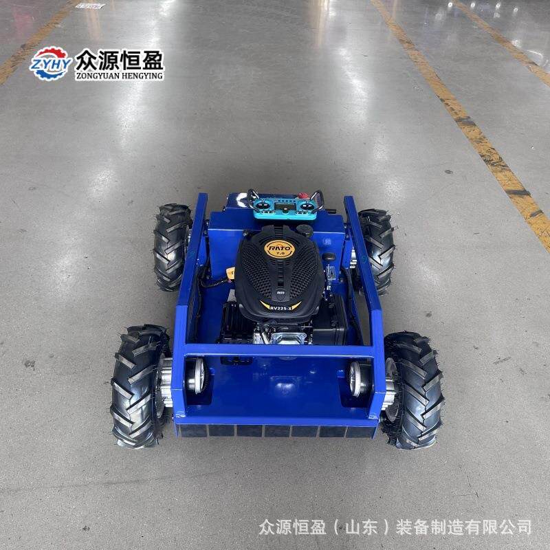 自行式遥控无人电动汽油碎草机器人 便携式树林荒草割灌机工厂