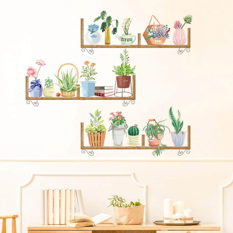 北欧ins风绿植墙贴画客厅墙贴纸墙面屋里装饰品卧室温馨墙纸自粘