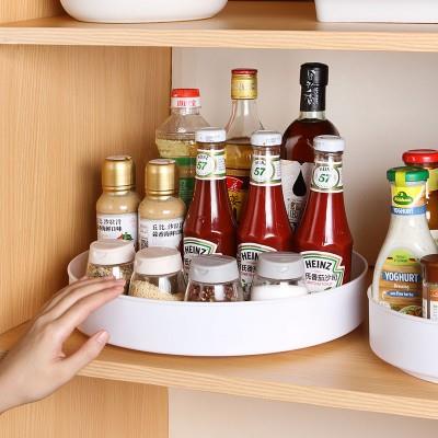 厨房旋转式调料置物架调味品瓶罐用品台面收纳转盘置物橱柜收纳盘