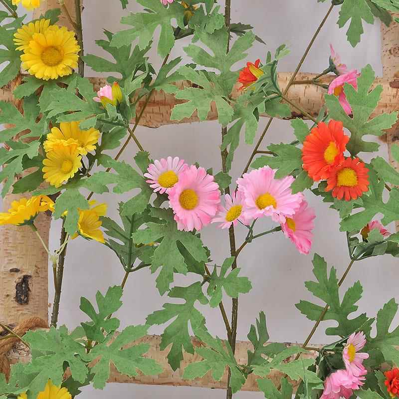仿真向日葵花藤雏菊假花藤条雏菊空调管道缠绕藤蔓室景墙装饰遮挡