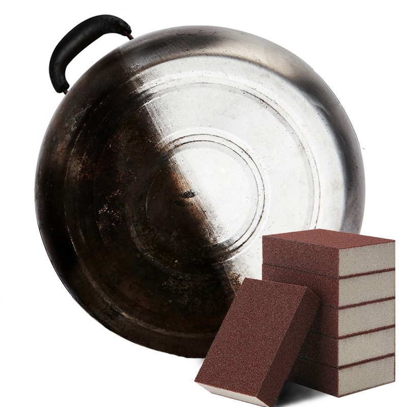 金刚砂海绵擦厨房洗锅洗碗清洁去污洗锅底黑垢除锈刷锅神器