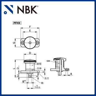 带法兰紧凑型分度柱塞附带旋钮锌压铸件 零配件厂家直供 PFHX NBK