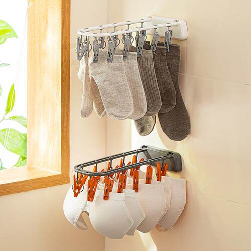 Nacuan Wall-Mounted Drying Rack, No-Drill Foldable Portable