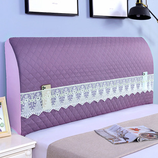 定做全包蕾丝欧式夹棉床头套床头罩公主风防尘罩木皮床布艺保护套