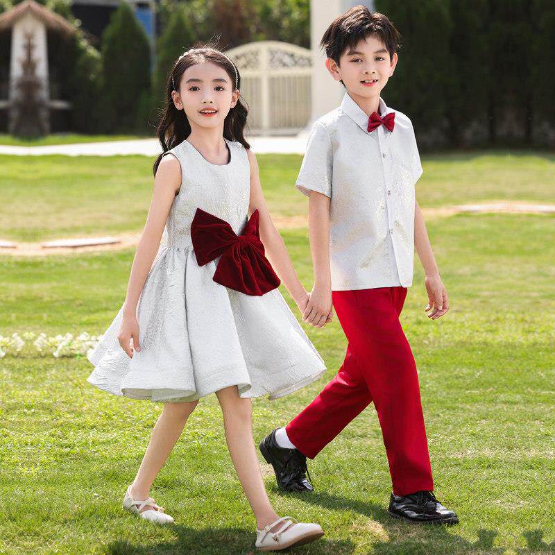 六一儿童合唱演出服小学生集体朗诵礼服女童公主裙幼儿大班舞蹈裙