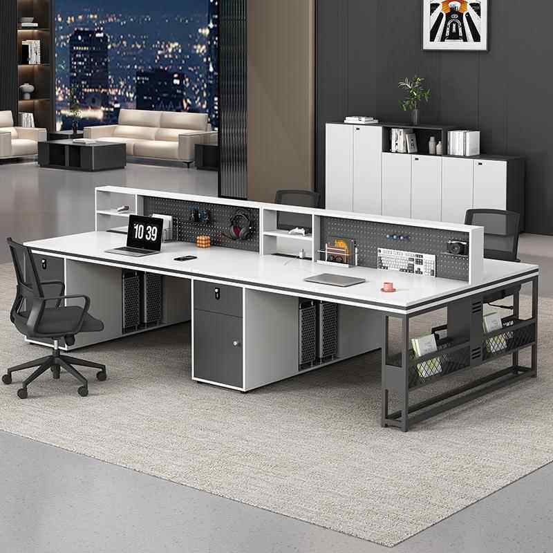 职员办公桌椅组合简约现代四六人位洞洞板屏风工位卡座员工桌46人