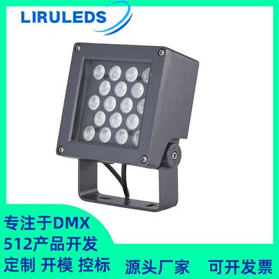 结构防水RGBL全彩DMX512恒功率亮化抱箍照树30W泛光24W山体投光灯