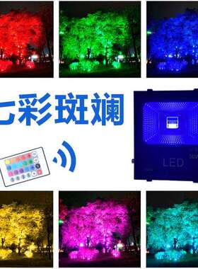 户外RGB七彩投光灯防水公园亮化工程LED泛光灯照树景观LED投光灯