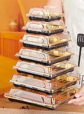 Disposable Packaging Box, Rectangular Tableware, Gold