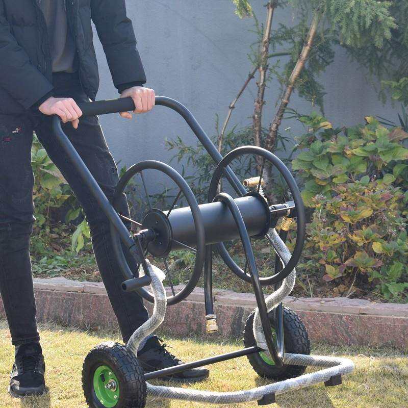 弘晨大型式手推金轮属0水管收纳推车架两轮水管水管车10米洗车花
