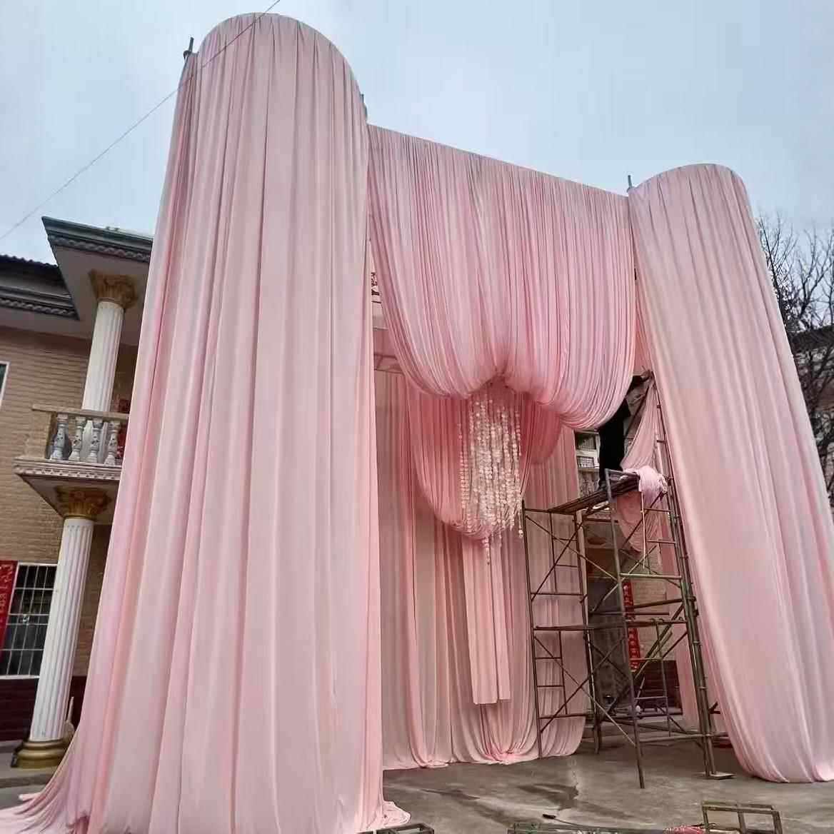 粉色牛奶丝弹力布婚礼布幔酒店舞台装饰拱门韩式酒店吊顶纱幔,节庆用品/礼品,节庆布艺用品,淘宝优惠券,粉丝福利购,淘宝优惠卷