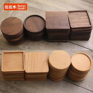 胡桃木杯垫木质防水茶杯垫实木杯托 托咖啡杯碟小托 托盘隔热垫茶