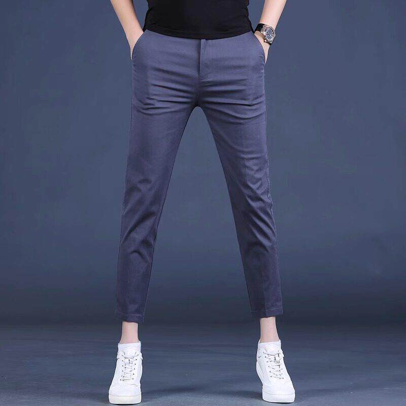 高端奢华九分西裤男商务修身小脚休闲裤韩版百搭夏季新款弹力裤子