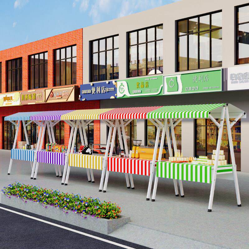 网红户外折叠摆摊展示架移动促销摊位架地摊花车夜市集市全钢架子