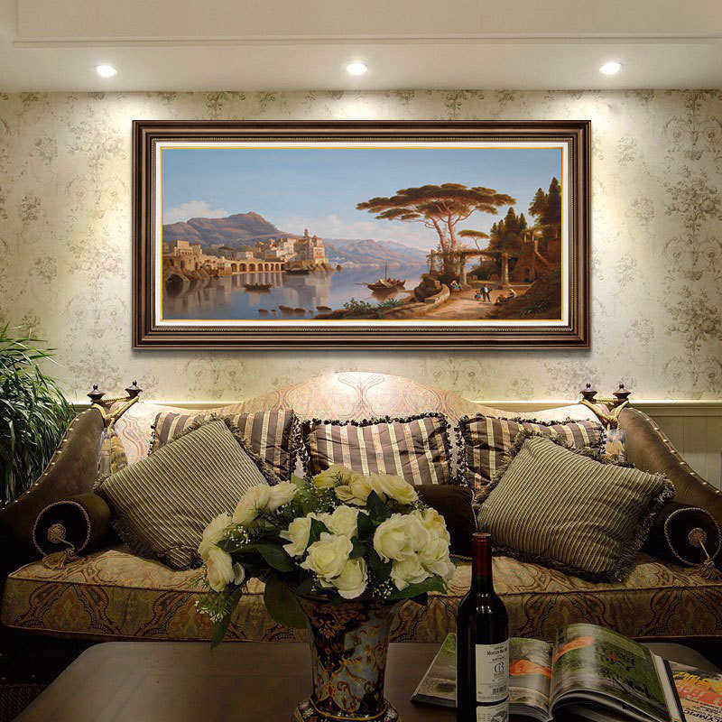 威尼斯建筑美式客厅装饰画沙发背景墙挂画复古组合画小众艺术轻奢,家居饰品,现代装饰画,淘宝优惠券,粉丝福利购,淘宝优惠卷