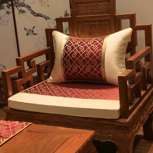 高档新中式红木沙发坐垫实木中家罗具坐垫垫国风防靠滑加厚汉床五