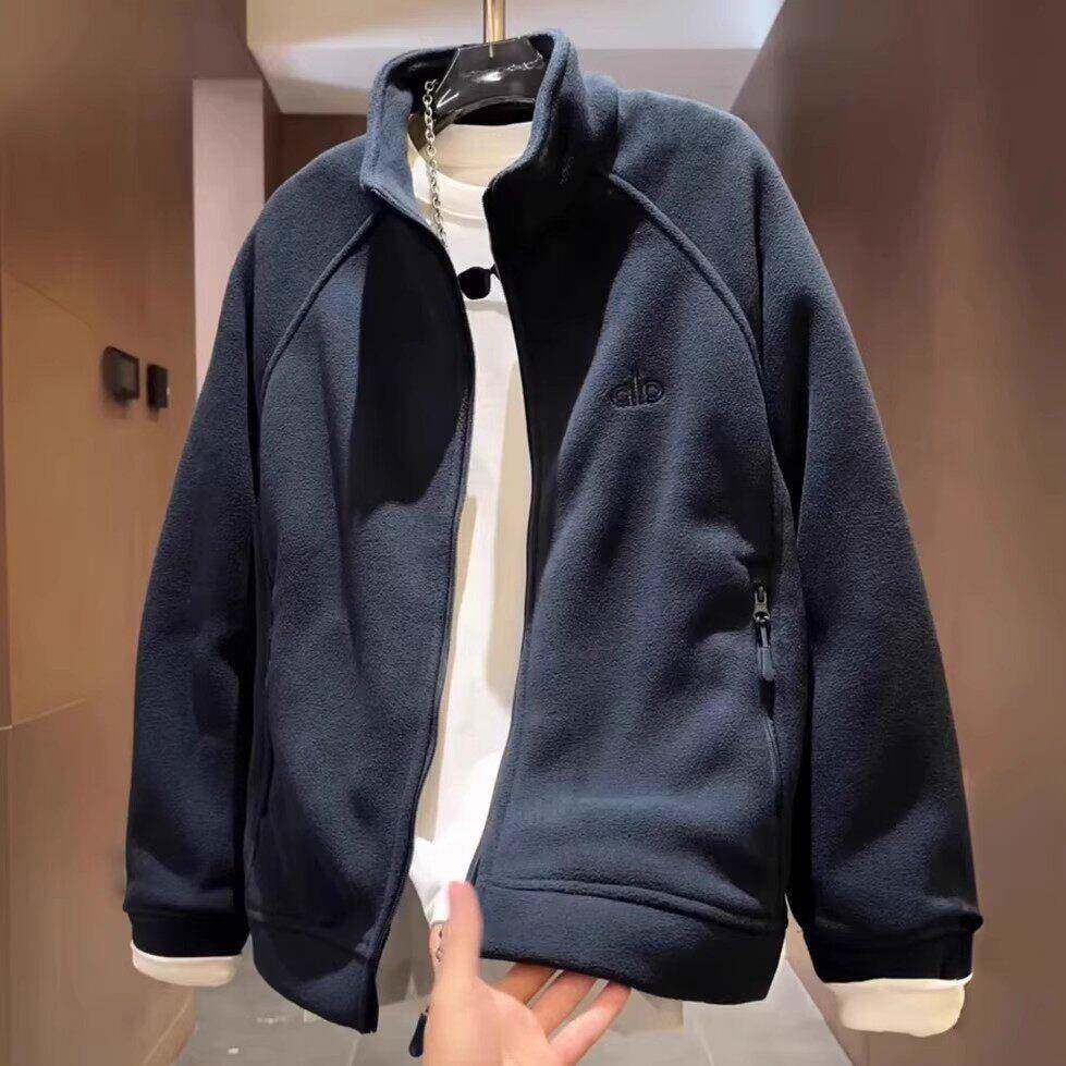 Roamix 绅度~双面摇粒绒立领外套男士高级感字母刺绣百搭休闲夹克