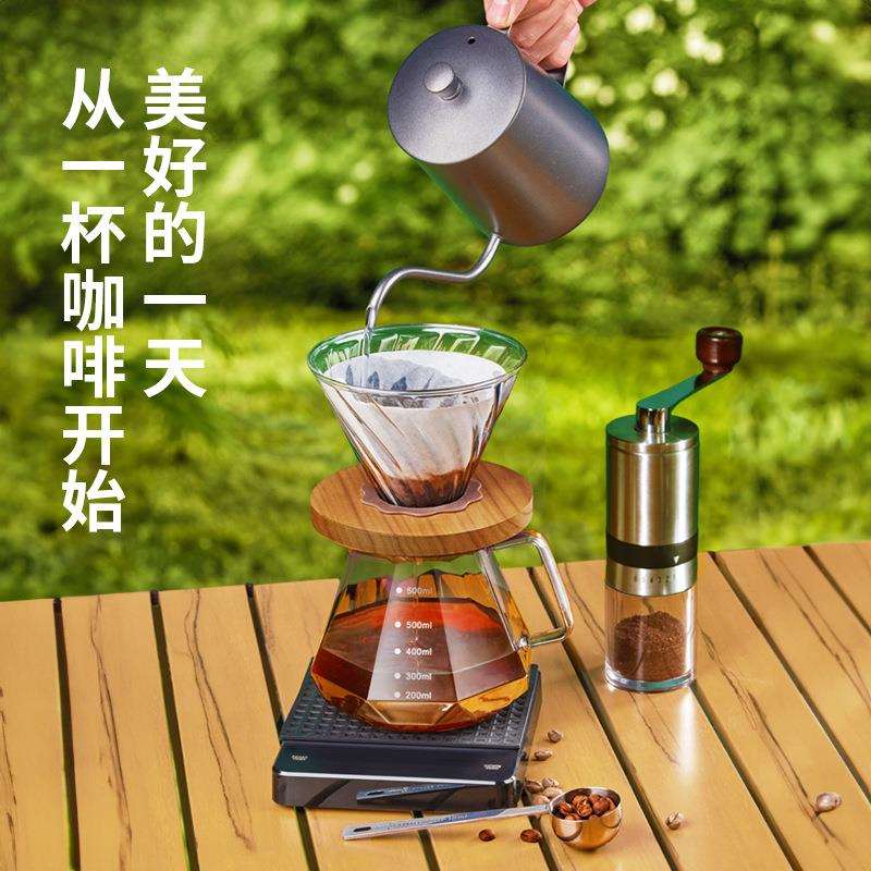 户外露营便携手冲咖啡套装手磨咖啡套装收纳盒手冲咖啡壶组合跨境