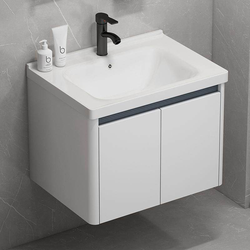 卫生间简易浴室柜组合挂墙洗面盆陶瓷一体洗手盆柜简约洗脸池家用